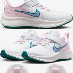 Nike Kids' White and Pink Sneakers Size 13.C new with out the box